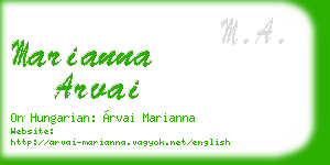 marianna arvai business card