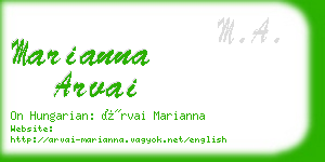 marianna arvai business card